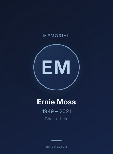 Memorial portrait of Ernie Moss