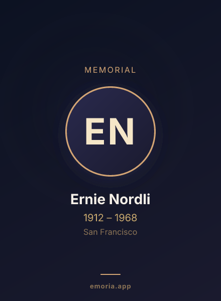 Memorial portrait of Ernie Nordli