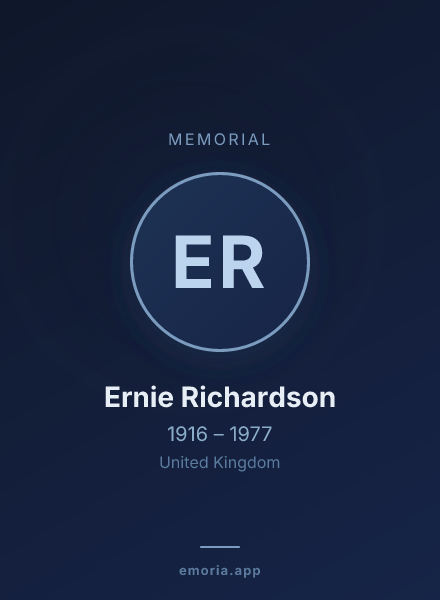 Memorial portrait of Ernie Richardson