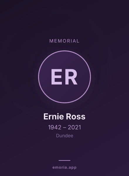 Memorial portrait of Ernie Ross