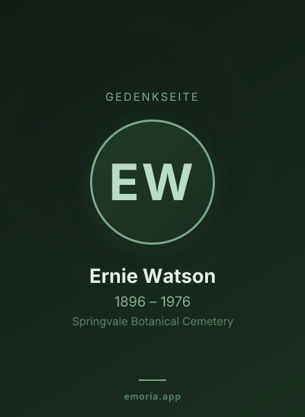 Gedenkportrait von Ernie Watson