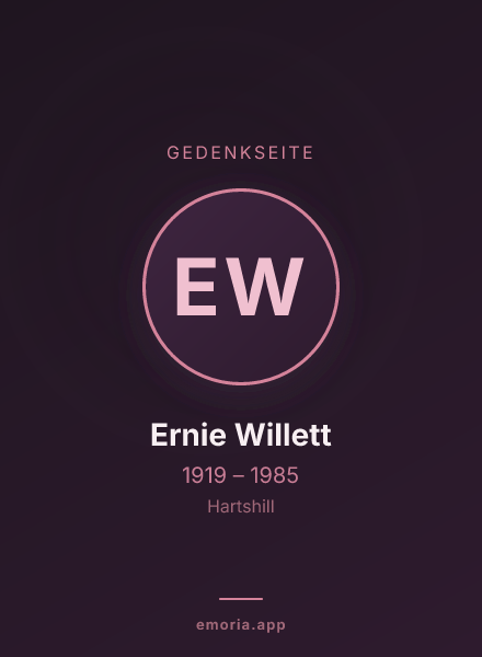Gedenkportrait von Ernie Willett