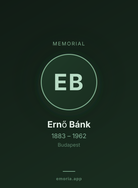 Memorial portrait of Ernő Bánk