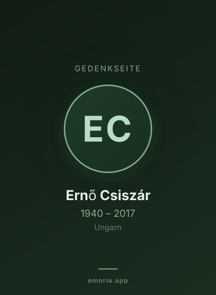 Gedenkportrait von Ernő Csiszár
