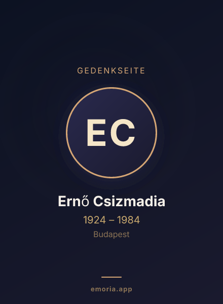 Gedenkportrait von Ernő Csizmadia