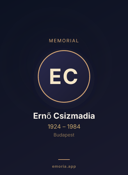 Memorial portrait of Ernő Csizmadia