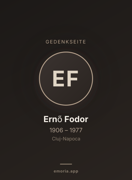 Gedenkportrait von Ernő Fodor