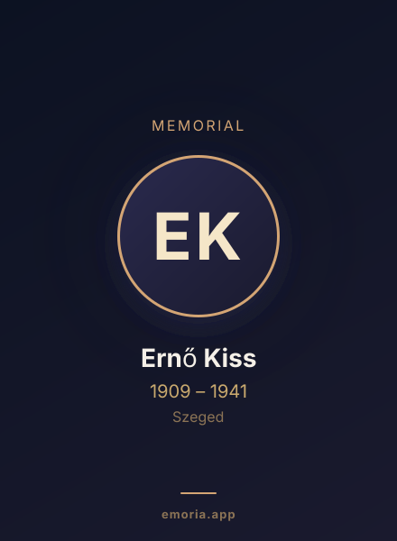 Memorial portrait of Ernő Kiss