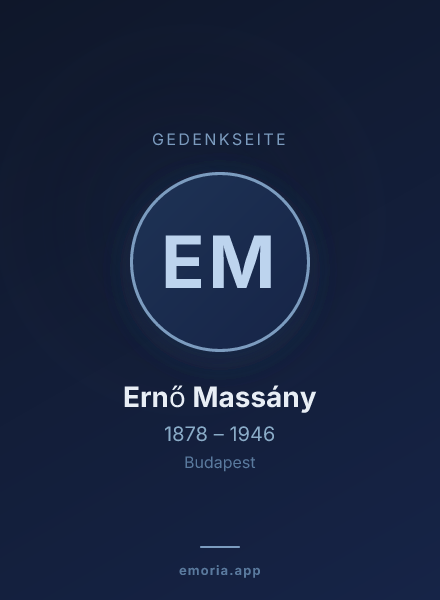 Gedenkportrait von Ernő Massány