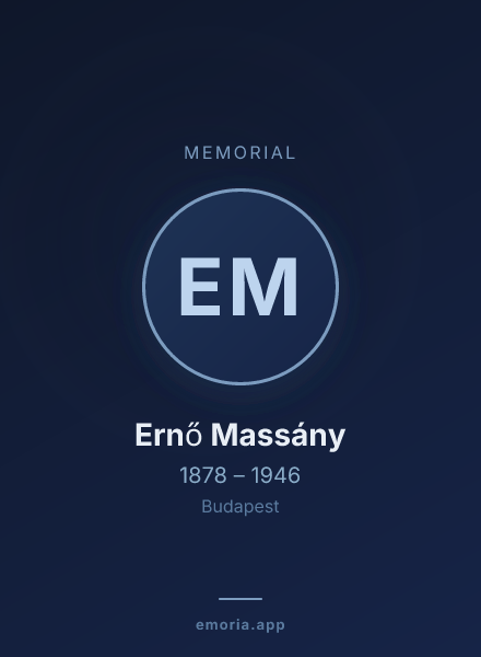 Memorial portrait of Ernő Massány