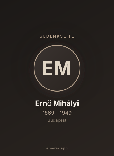 Gedenkportrait von Ernő Mihályi