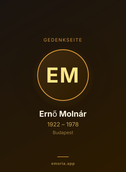 Gedenkportrait von Ernő Molnár