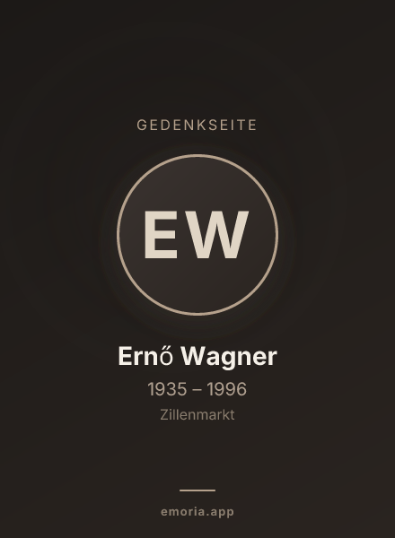 Gedenkportrait von Ernő Wagner