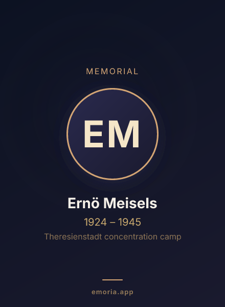 Memorial portrait of Ernö Meisels