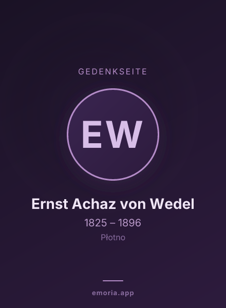 Gedenkportrait von Ernst Achaz von Wedel