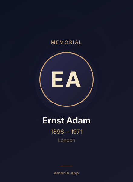 Memorial portrait of Ernst Adam