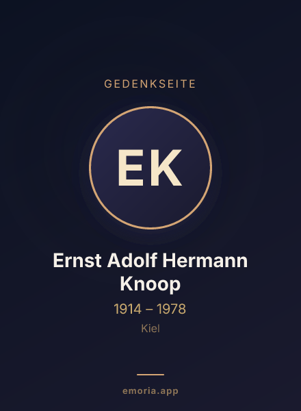 Gedenkportrait von Ernst Adolf Hermann Knoop