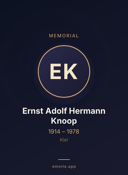 Memorial portrait of Ernst Adolf Hermann Knoop