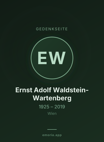 Gedenkportrait von Ernst Adolf Waldstein-Wartenberg