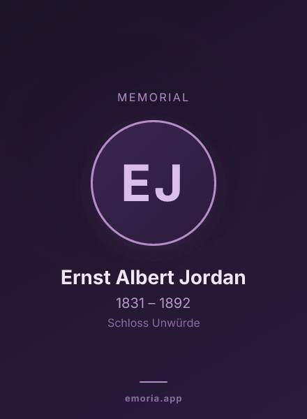 Memorial portrait of Ernst Albert Jordan