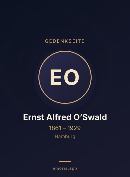 Gedenkportrait von Ernst Alfred O’Swald