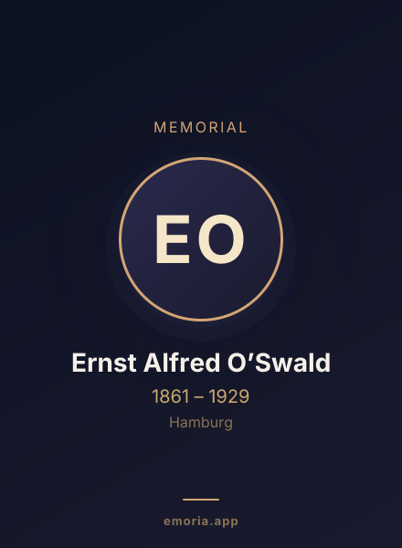 Memorial portrait of Ernst Alfred O’Swald