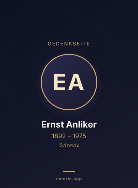 Gedenkportrait von Ernst Anliker