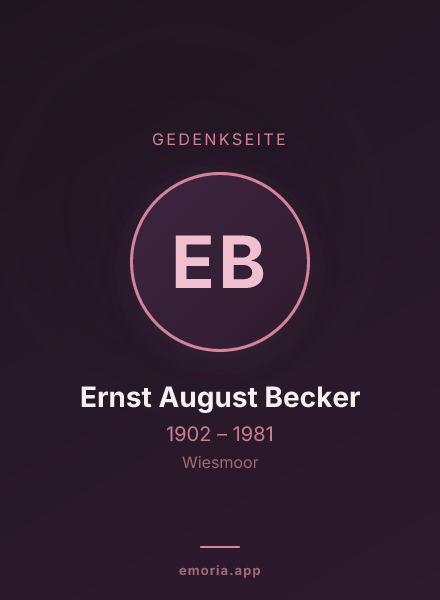 Gedenkportrait von Ernst August Becker