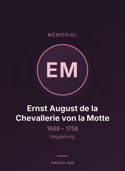Memorial portrait of Ernst August de la Chevallerie von la Motte