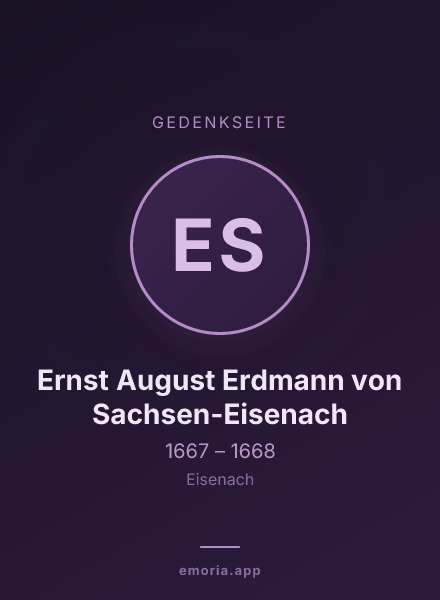 Gedenkportrait von Ernst August Erdmann von Sachsen-Eisenach