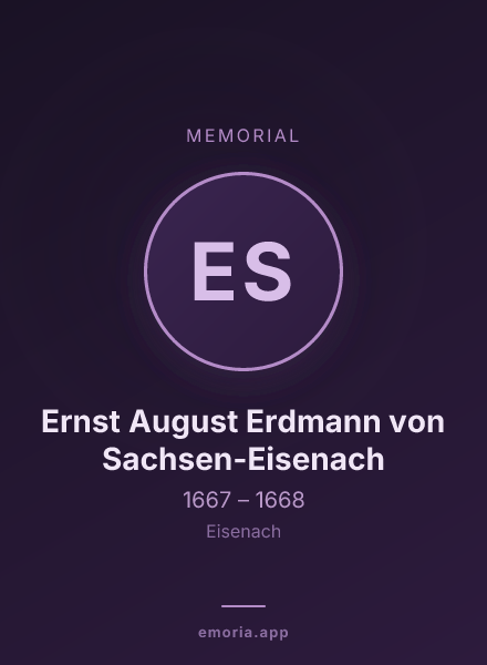 Memorial portrait of Ernst August Erdmann von Sachsen-Eisenach