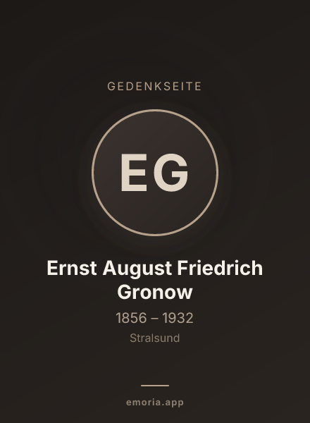 Gedenkportrait von Ernst August Friedrich Gronow