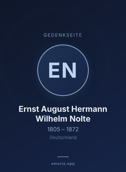 Gedenkportrait von Ernst August Hermann Wilhelm Nolte
