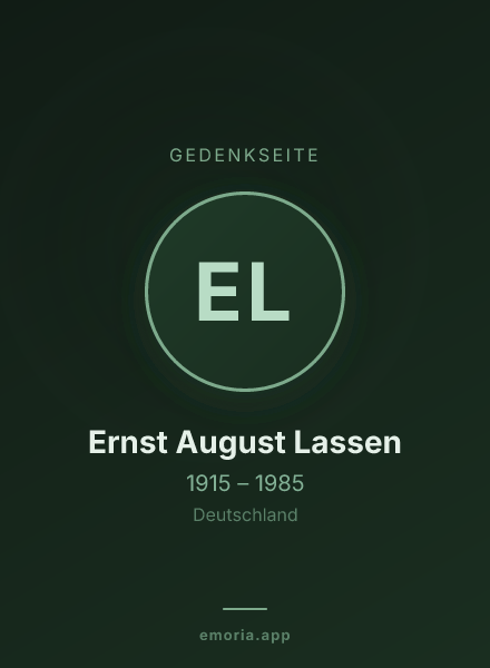 Gedenkportrait von Ernst August Lassen