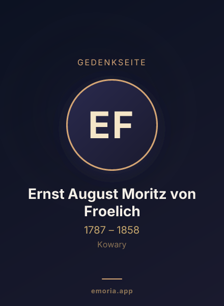 Gedenkportrait von Ernst August Moritz von Froelich