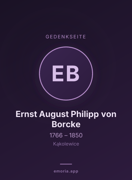 Gedenkportrait von Ernst August Philipp von Borcke
