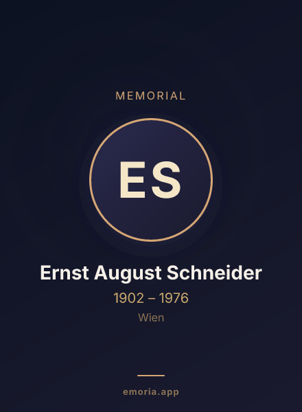 Memorial portrait of Ernst August Schneider