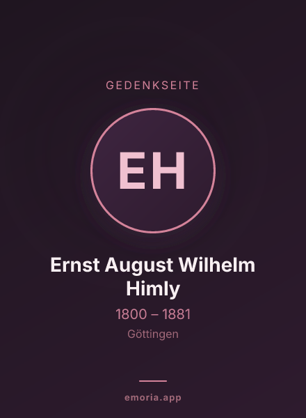Gedenkportrait von Ernst August Wilhelm Himly