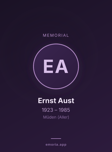 Memorial portrait of Ernst Aust