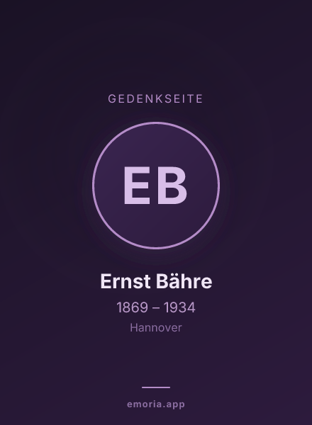 Gedenkportrait von Ernst Bähre