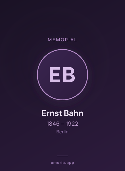 Memorial portrait of Ernst Bahn