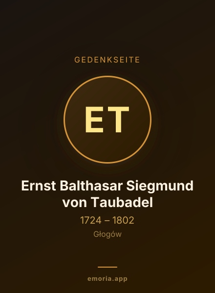 Gedenkportrait von Ernst Balthasar Siegmund von Taubadel