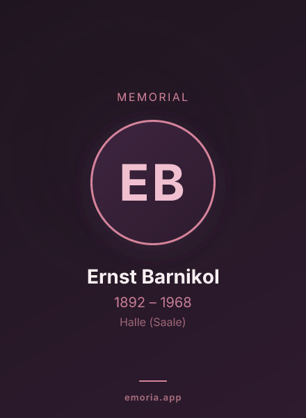 Memorial portrait of Ernst Barnikol