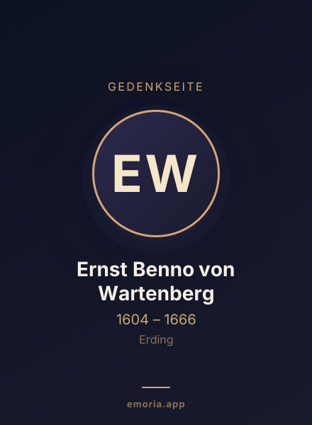 Gedenkportrait von Ernst Benno von Wartenberg