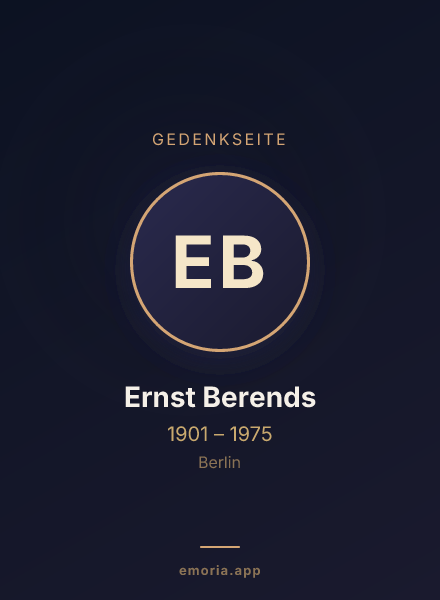 Gedenkportrait von Ernst Berends