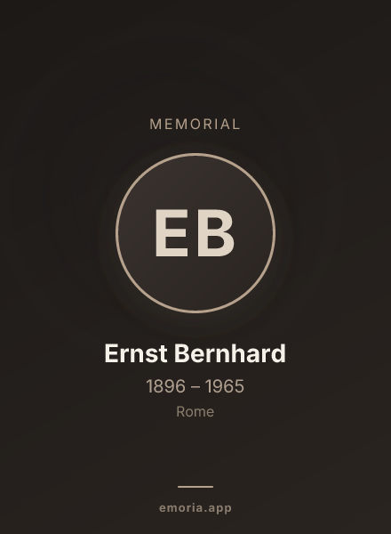 Memorial portrait of Ernst Bernhard
