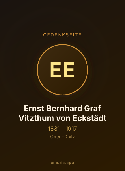 Gedenkportrait von Ernst Bernhard Graf Vitzthum von Eckstädt