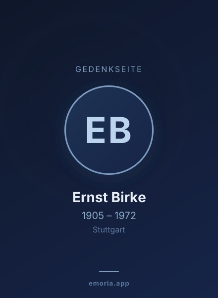 Gedenkportrait von Ernst Birke