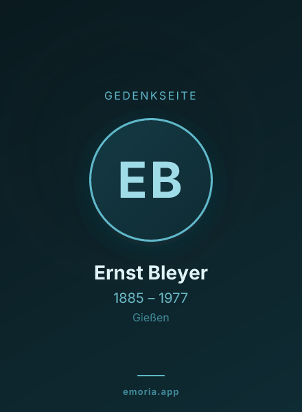 Gedenkportrait von Ernst Bleyer