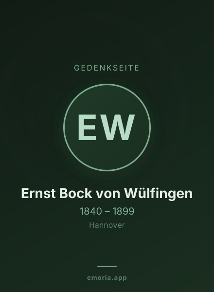 Gedenkportrait von Ernst Bock von Wülfingen